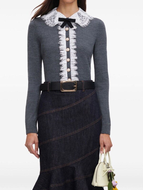  Self Portrait Self Portrait Lace Collar Cardigan 